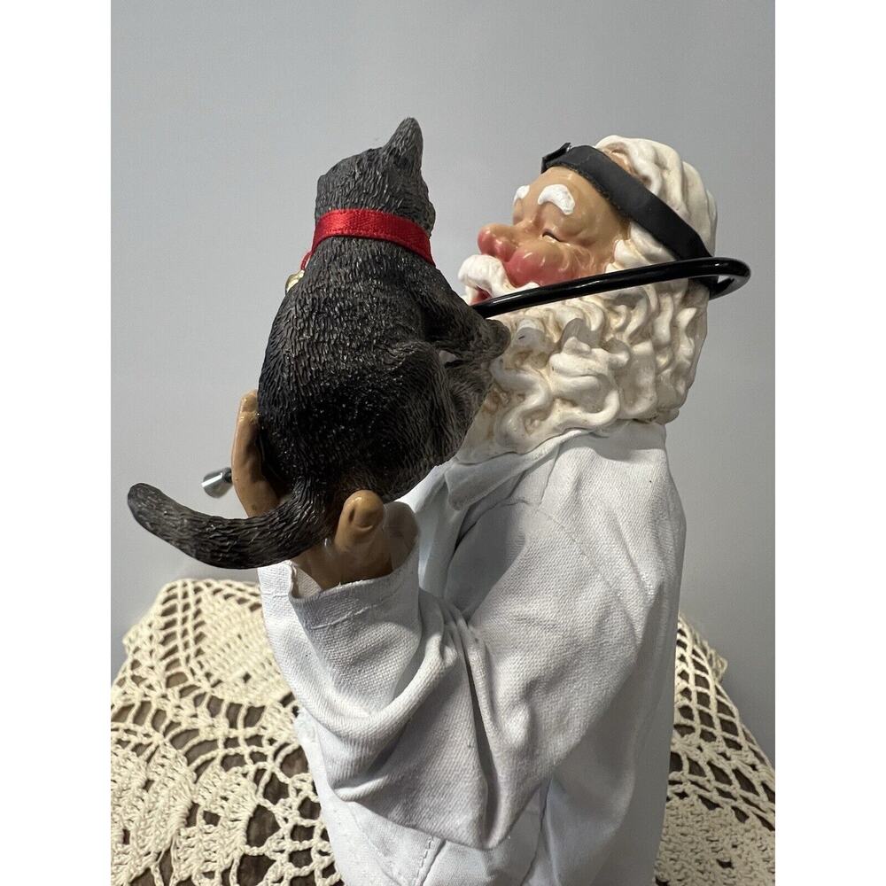 Veterinarian Santa Figurine Kurt S Adler 10" Puppy Kitten Cardinal SEE PHOTOS - Picture 9 of 12